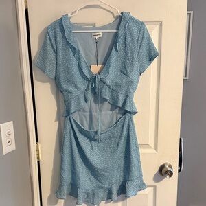 superdown Pale Blue Women's cut out dress